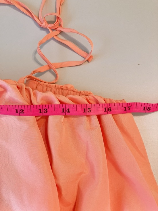 🩰Old Navy Satin Bubble Mini Dress Sleeveless Peach Pink Formal Party - Picture 14 of 16